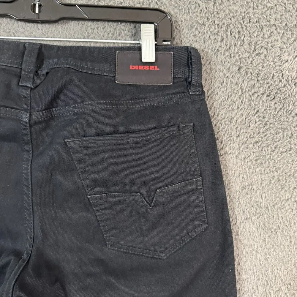 Diesel Jeans Mens 32x32 Black Larkee Beex Regular Tapered Fit Stretch Denim